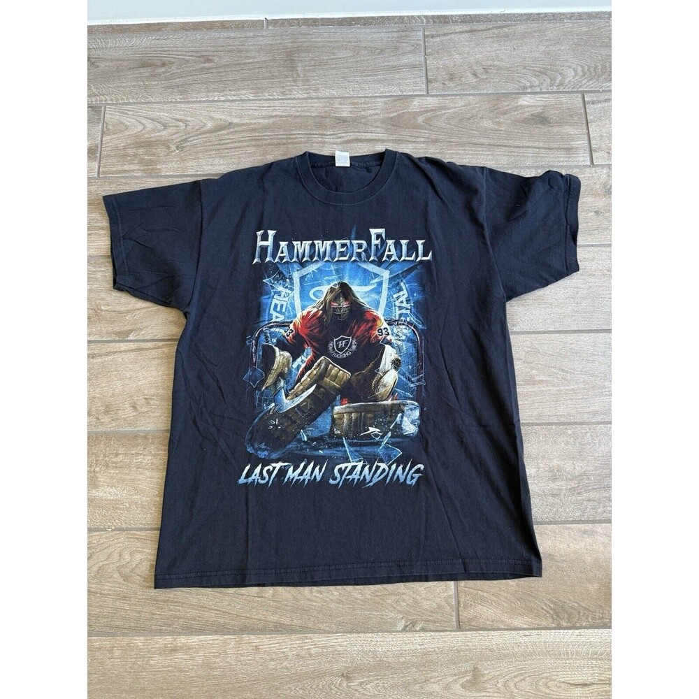 Hammer Fall Heavy Metal Shirt Adult Size XL Blue HFM Short Sleeve EUC